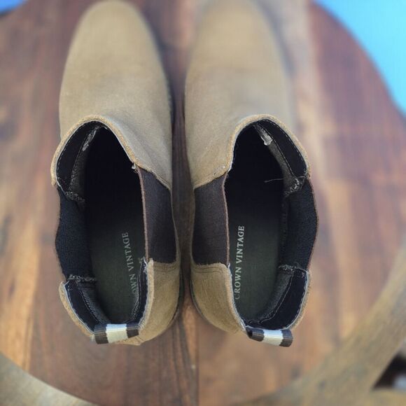 Crown Vintage Glory 2 Chelsea Boot Suede Taupe/Camel Men's 10 - Picture 9 of 11